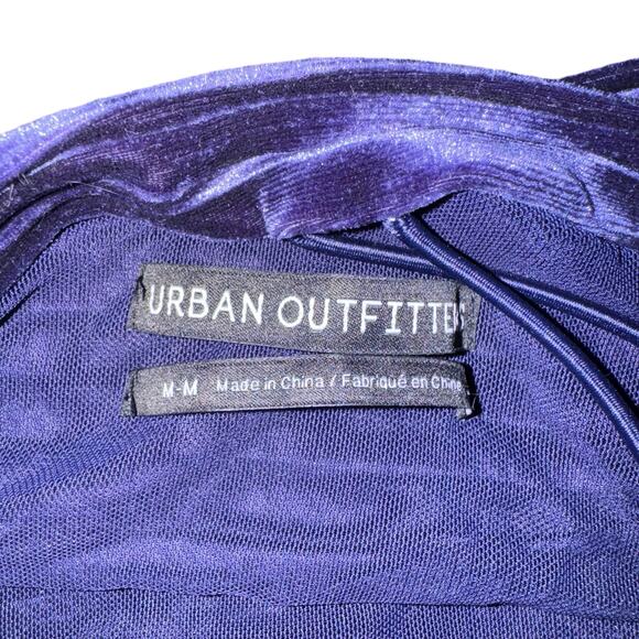 Urban Outfitters Purple Velvet Ruched Crop Top Size M Y2K Party Tank - Picture 3 of 5